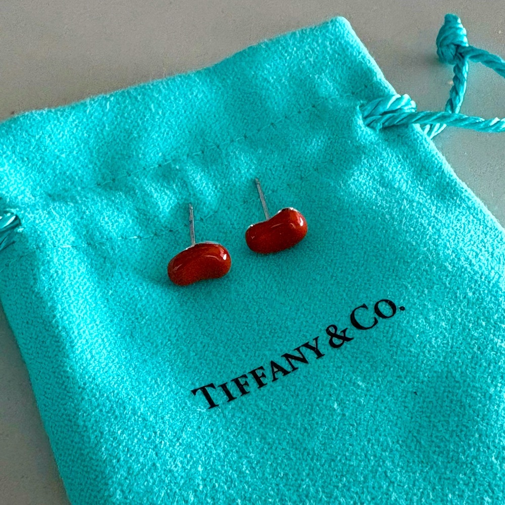 Tiffany bean earrings in jasper